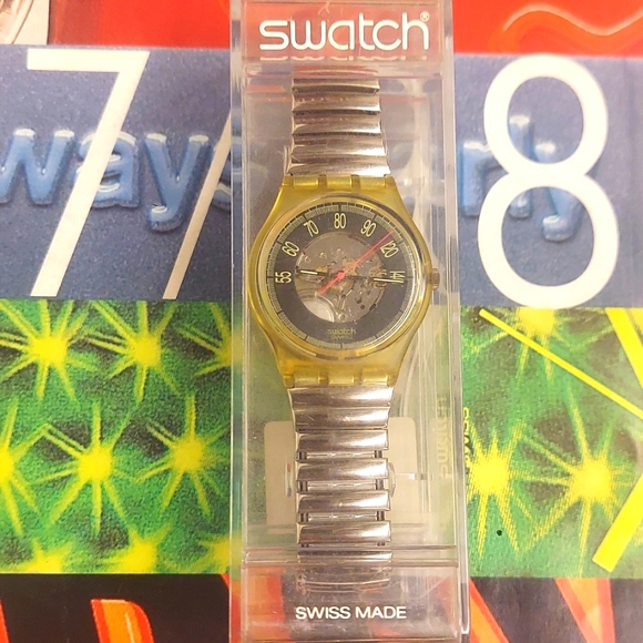 Swatch Watch RED LINE GK118 1990 Standard Gents new old stock in case - Picture 1 of 7